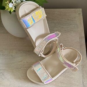 ZARA kids 32 Holographic Strap Sandals US 13/1